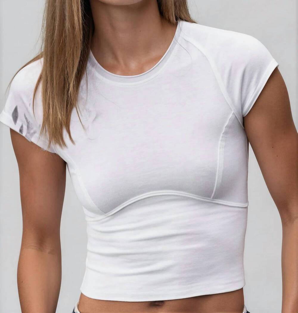 NEW FREE PEOPLE cropped cap sleeve tee in protagonist